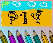 Kinderzeichnung von aus dem Malbuch: Strand in Ungarn minimal